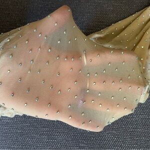 Sheer Tan Polka Dot Fabric